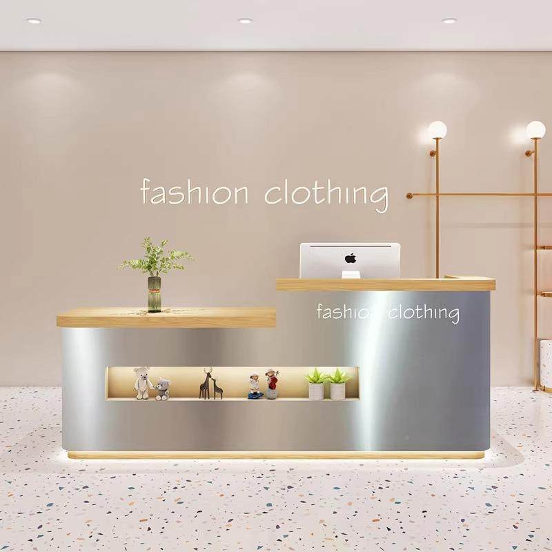 收银台店铺小服代装48654135店轻型奢台不锈钢美容发店吧简约现前,商业/办公家具,收银台,淘宝优惠券,粉丝福利购,淘宝优惠卷