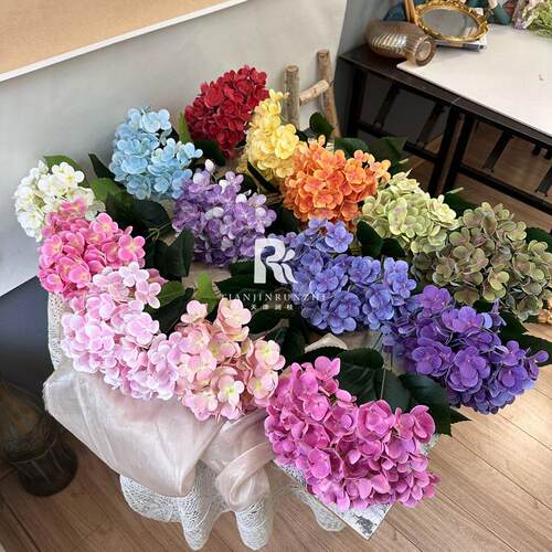 级感仿花5头AL-14563D绣球真把装束假花婚庆高饰排花路引背景墙婚