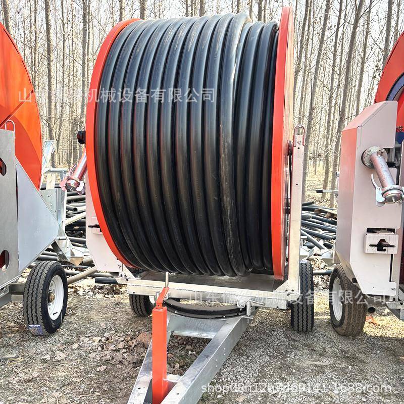 移动小型卷盘式喷灌机绞盘带桁平架移JWD式动水 涡轮电自动回收