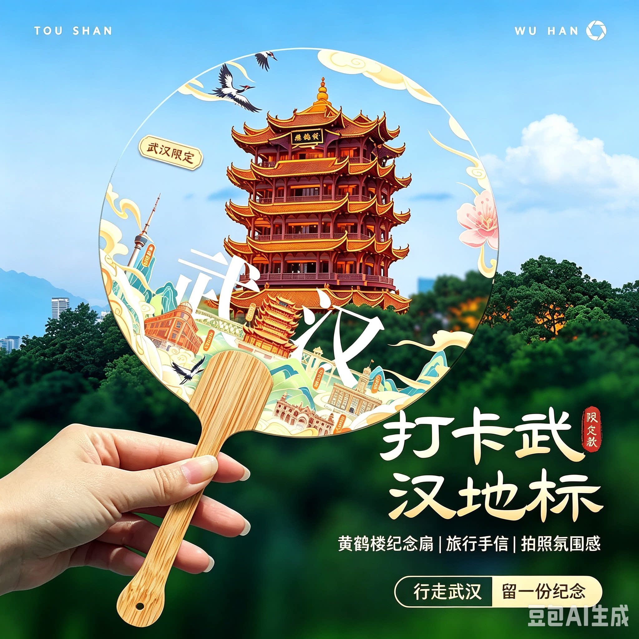 定制透明团扇文创引流打卡伴手礼图片