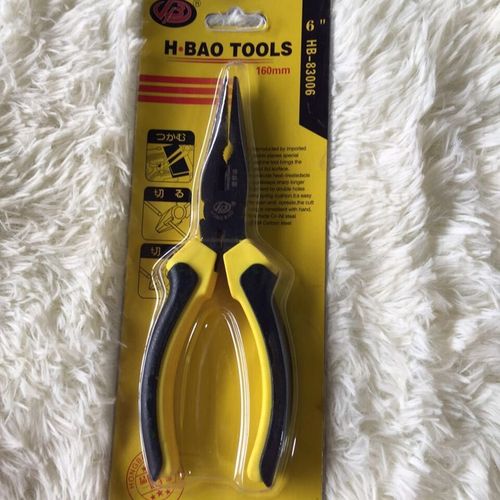 虹宝尖嘴钳6/8寸电工工具钳多功能钢丝老虎钳斜嘴钳子发黑尖嘴钳