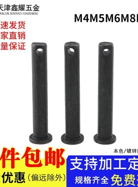 GB882平头带孔圆柱定位销销钉b型本色销轴T型插销钉M4M5M6M8M10