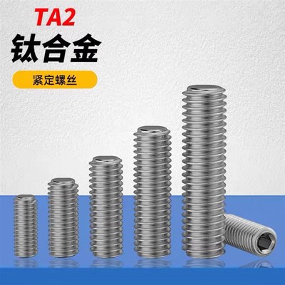 TA2机米钛合金内六角紧定纯钛顶丝止付M2M2.5M3M4M5M6M8M10M12