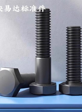 10.9级细牙全牙外六角螺丝螺栓杆M20M22M24M27M30M33M36*1.5x2x3