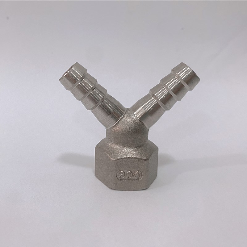 304不锈钢内丝双头皮接Y型外丝皮接内外螺纹皮管接头4分双头宝塔