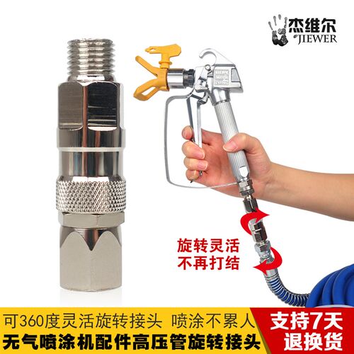 乳胶漆油漆无气喷涂机配件高压管不打结旋转接头喷枪管子灵活接头