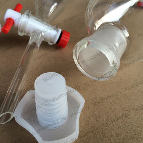 500ml/F4 PTFE 聚四氟(阀门) 梨形分液漏斗油水分离 加厚出口型