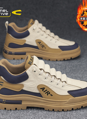 德国骆驼动感板鞋男鞋秋冬季新款加绒棉帕拉鞋男士运动休闲工装靴