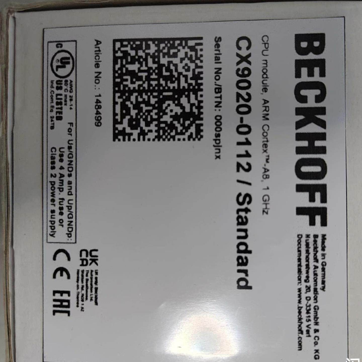 倍福BECKH0FF，CX9020-0112，议价（佳毅工控）