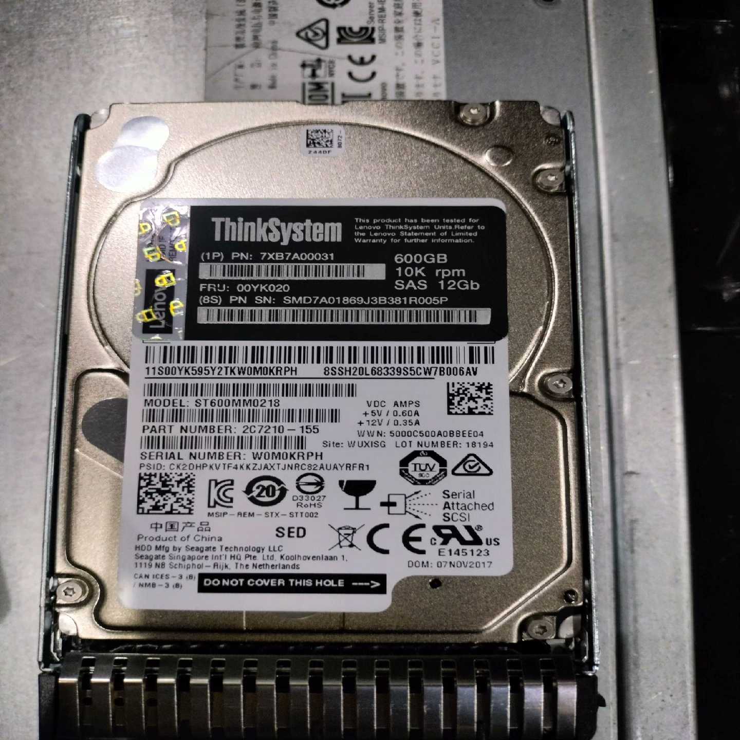 联想 ThinkSystem 00YK020  600GSA~议价