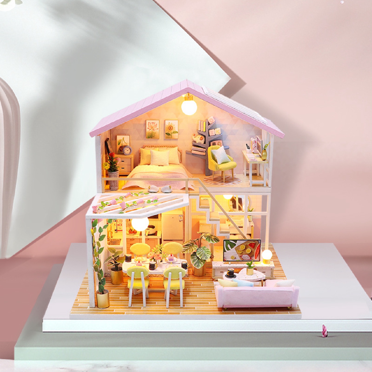 弘达DIY小屋蜜语时光创意手工拼装别墅模型小屋女生礼物娃娃屋大