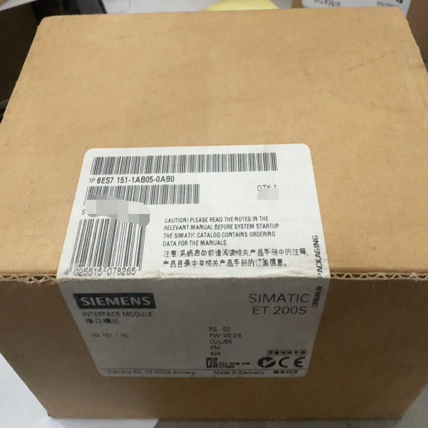 6ES7151-1AB05-0AB0未拆封，~询价