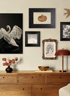 法式复古组合装饰画客厅床头文艺高级感挂画飞鸟人物抽象高档壁画