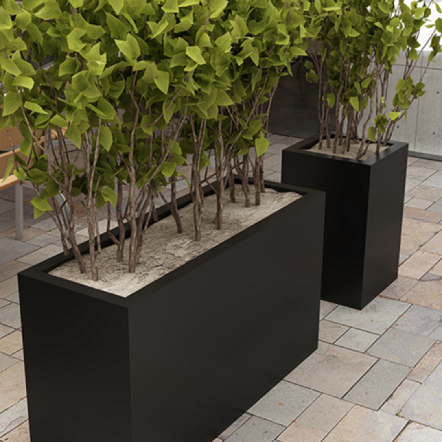 户外铁艺花箱围栏室外售楼部广场不锈钢长方形花槽花池花坛种植箱