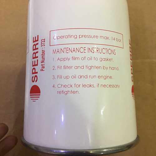 SPERRE SPIN-ON OIL FILTER（佳毅工控）