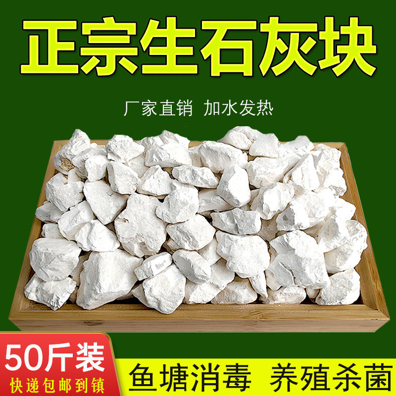 生石灰块石灰粉鱼塘消毒杀菌刷树氧化钙颗粒畜养殖场牧吸潮干