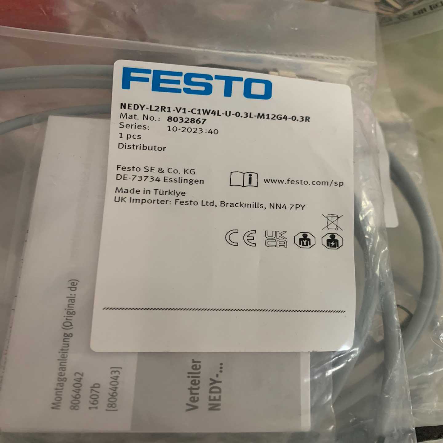 议价产品8032867费斯托感应器连接线Y型NEDY-L2R1-V1