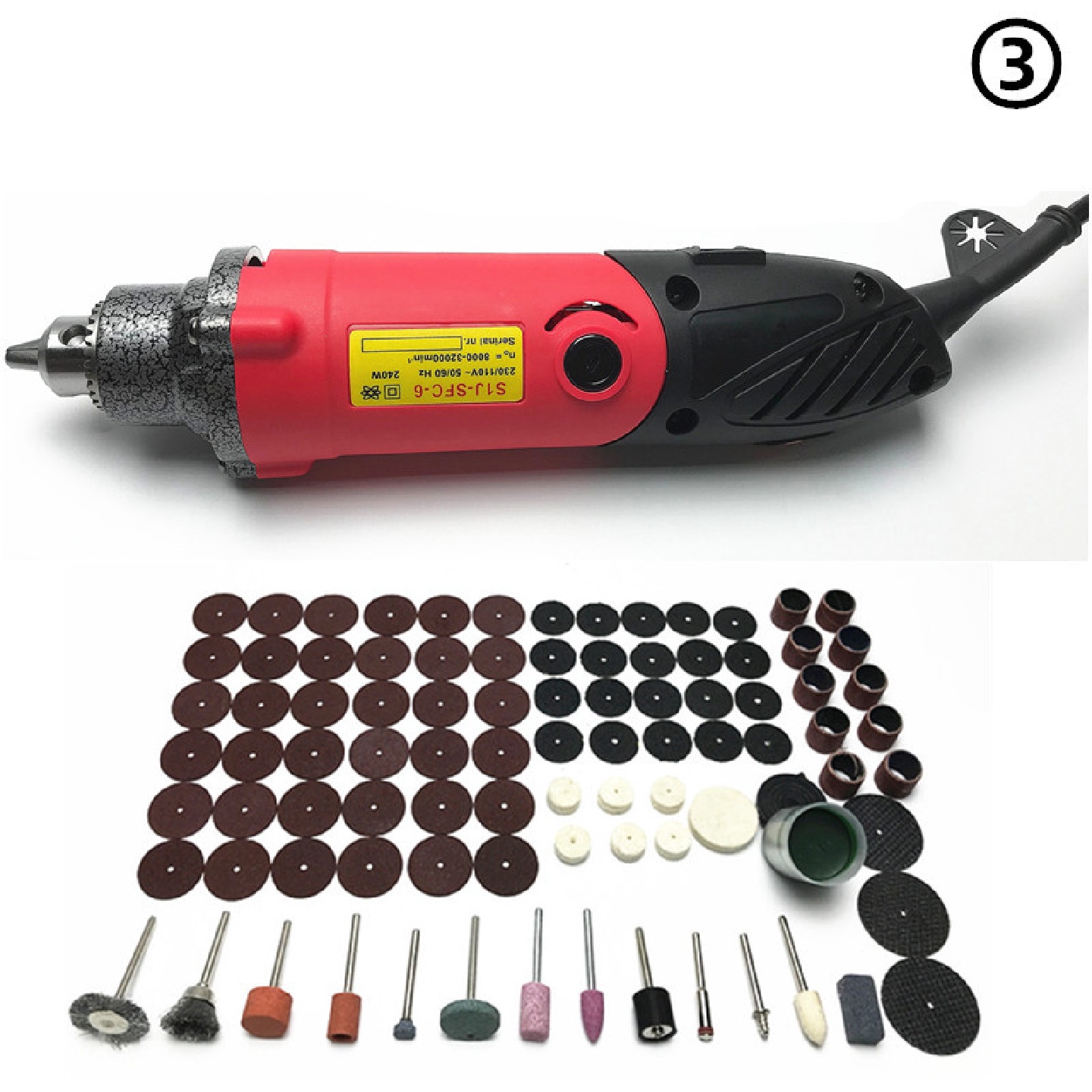 240W调速电磨机手持电钻0.5-6MM夹头文玩雕刻切割钻孔DIY工具