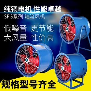 4轴流通风机低噪声轴流风机3KW工业管道固定岗位式 SF7 换气扇380V