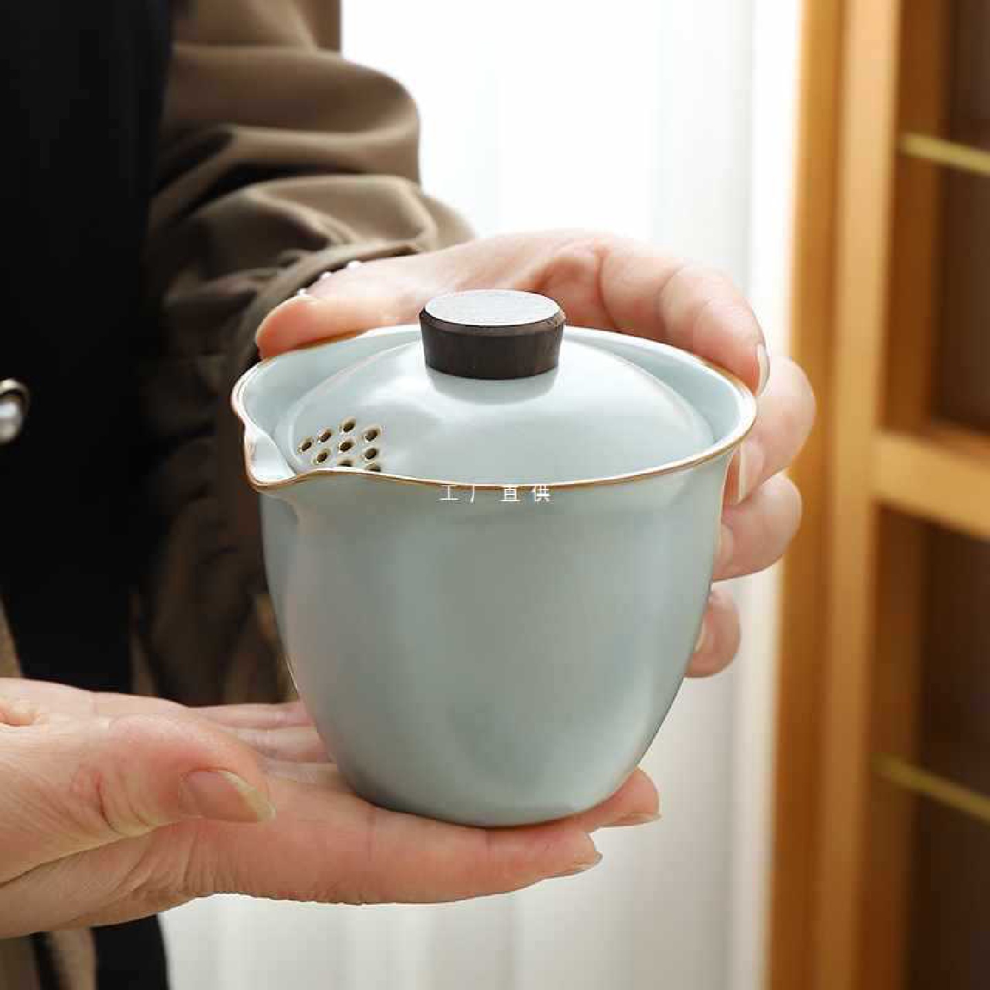 2TCU旅行茶具套装户外便携喝茶泡茶杯汝窑快客杯一壶三杯功夫茶