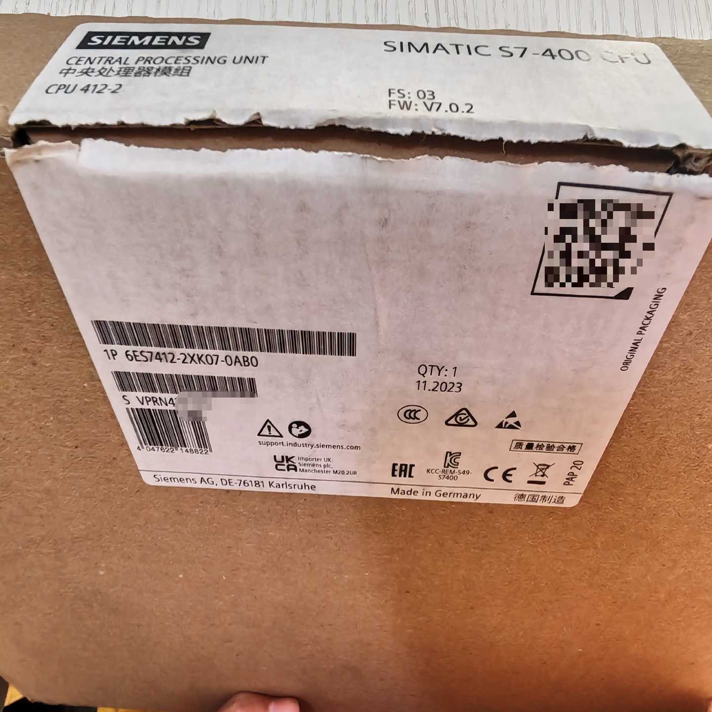 6ES7412-2XK07-0AB0仅开封议价，（佳毅工控）