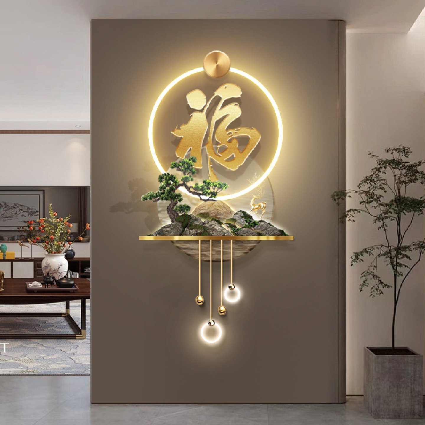 3d立体浮雕玄关装饰画福字走廊尽头山水挂画过道新中式发光壁画灯,服饰配件/皮带/帽子/围巾,DIY编织材料包,淘宝优惠券,粉丝福利购,淘宝优惠卷