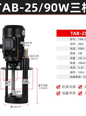 飞佳机床油泵循环泵防腐泵TAB-2590w机床冷却泵三相电泵380V