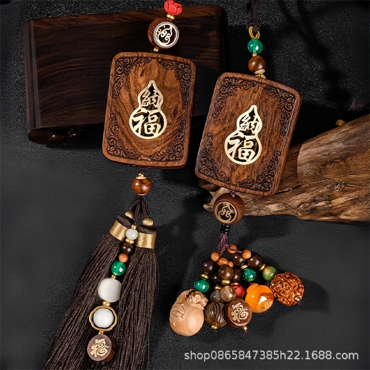 汽车花梨木牌车挂出入平安车挂高档车内装饰车挂男士摆件车载挂饰