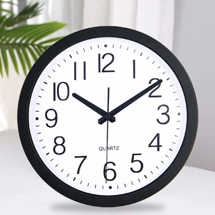 wallclock 客厅家用现代简约挂钟塑胶圆形静音卧室墙钟墙上个性