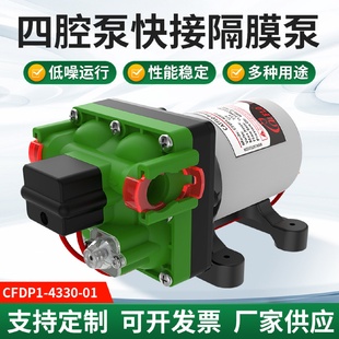 四腔隔膜泵12V24V房车水泵直流增压自吸水微型直流高压房车游艇泵
