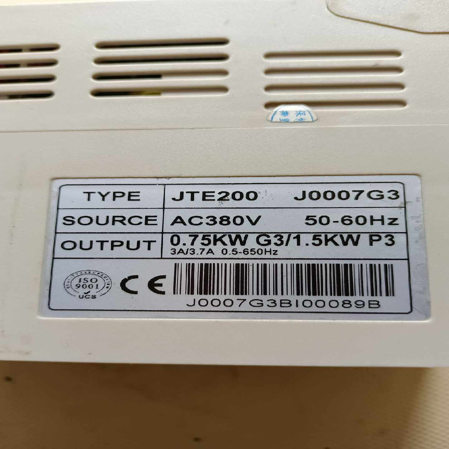 询价~金田变频器JTE200 J0007G3 变频器380V 0.