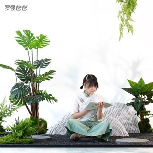 店角落微景观装 以法莲仿真绿植盆栽假植物造景商场大型服装 饰