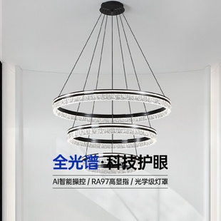 创意圆环意式 2025新款 极简轻奢中山灯具简约现代客厅主灯大厅吊灯