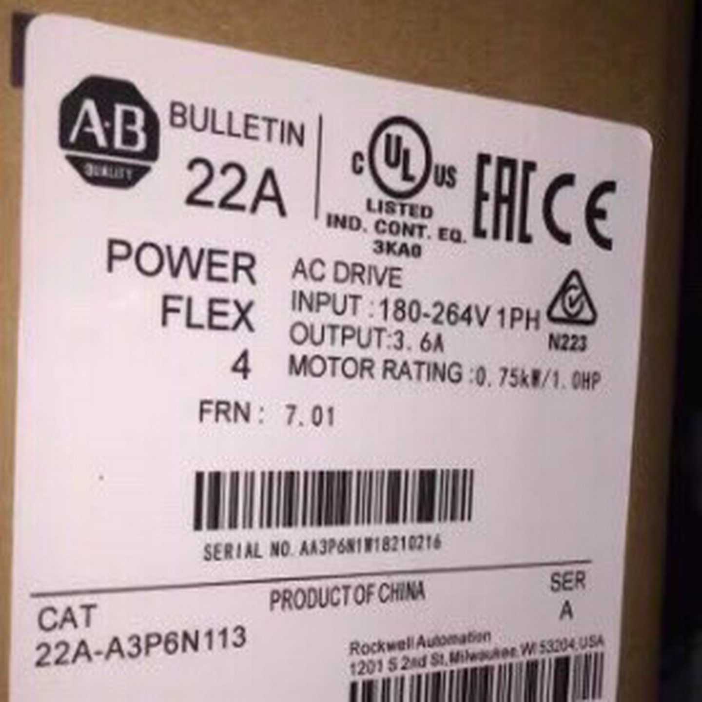 22A-A3P6N113PowerFlex4交流变频器询价