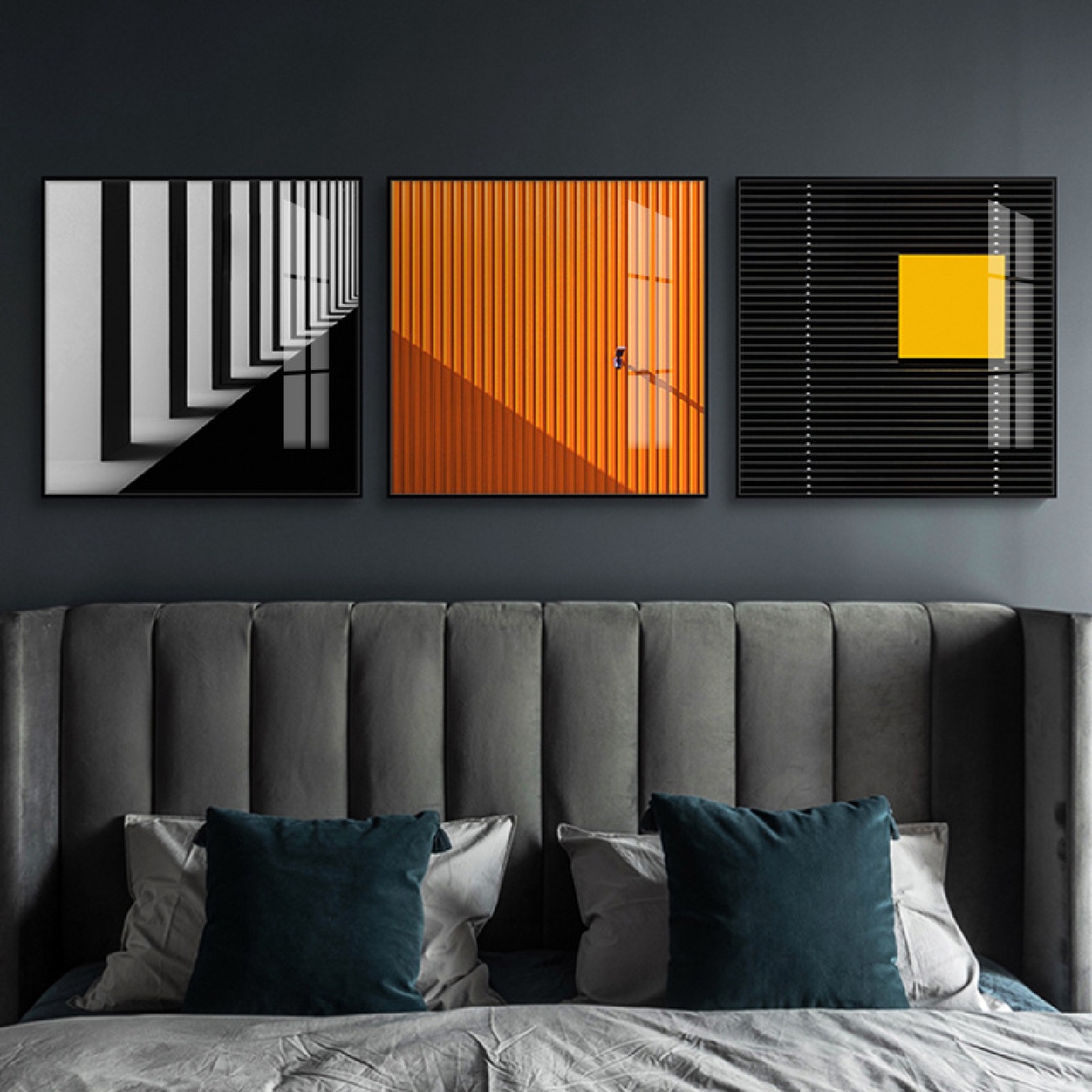 现代光影工业风建筑艺术装饰画北欧客厅书房墙壁挂画工作室壁画图片