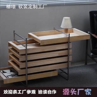 现代实木餐边柜储物柜家用收纳柜多层极简设计意大利实木不锈钢柜