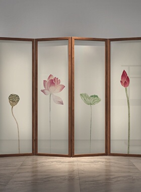 中式屏风隔断客厅卧室遮挡家用进门玄关简约现代禅意折叠移动折屏