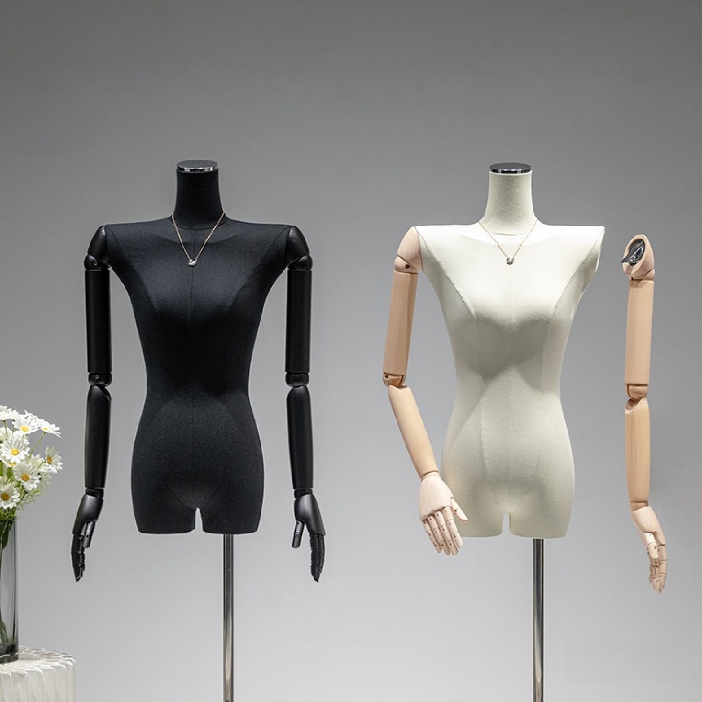 韩版大平肩服装店模特道具女半身人台橱窗挂件手模特架展示架全身