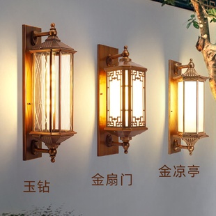 家用庭院太阳能超亮阳台室外墙灯 壁灯户外大门口别墅防水复古中式
