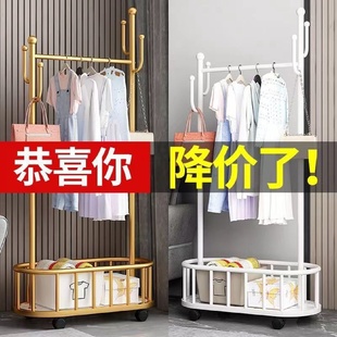 挂衣架家用客厅衣架批发 仙人掌衣架带轮可移动衣帽架卧室落地立式