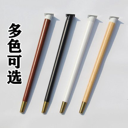 实木书桌腿木质茶几梳妆台脚餐桌支撑轻奢铜套家具腿北欧桌脚