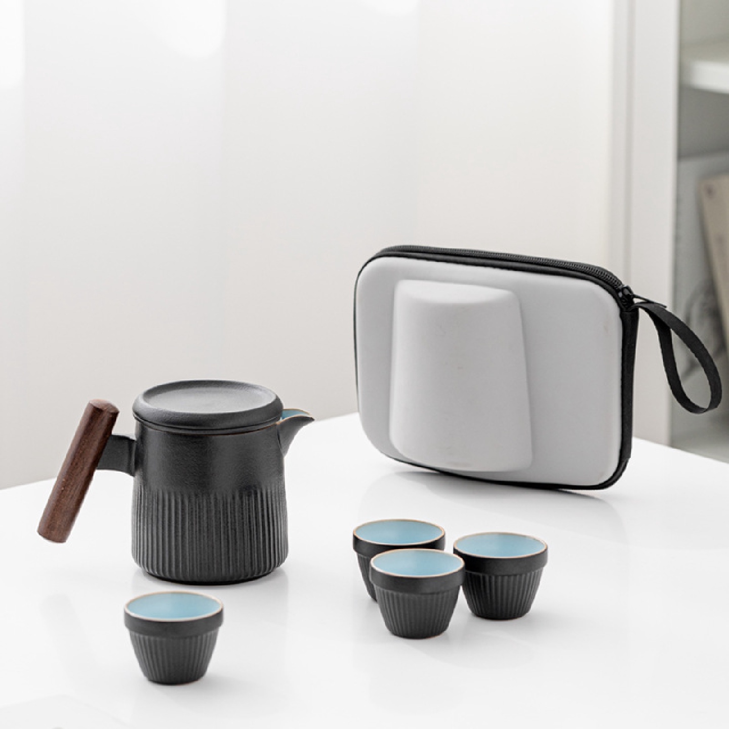 快客杯一壶四杯便携包旅行茶具套装家用磨砂随身户外泡茶壶茶杯