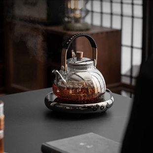 艾玛诗电陶炉玻璃煮茶壶泡茶家用煮茶炉提梁烧水壶保温煮茶电陶炉
