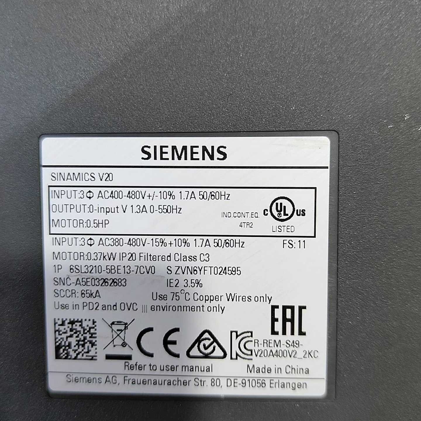 6SL3210-5BE13-7CV0一台询价