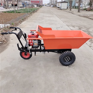 汽油手推运输车柴油果园自卸翻斗车工地用搬运车