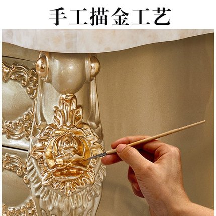 欧式茶几电视柜组合大理石地柜客厅实木美式香槟金色家具套装组合