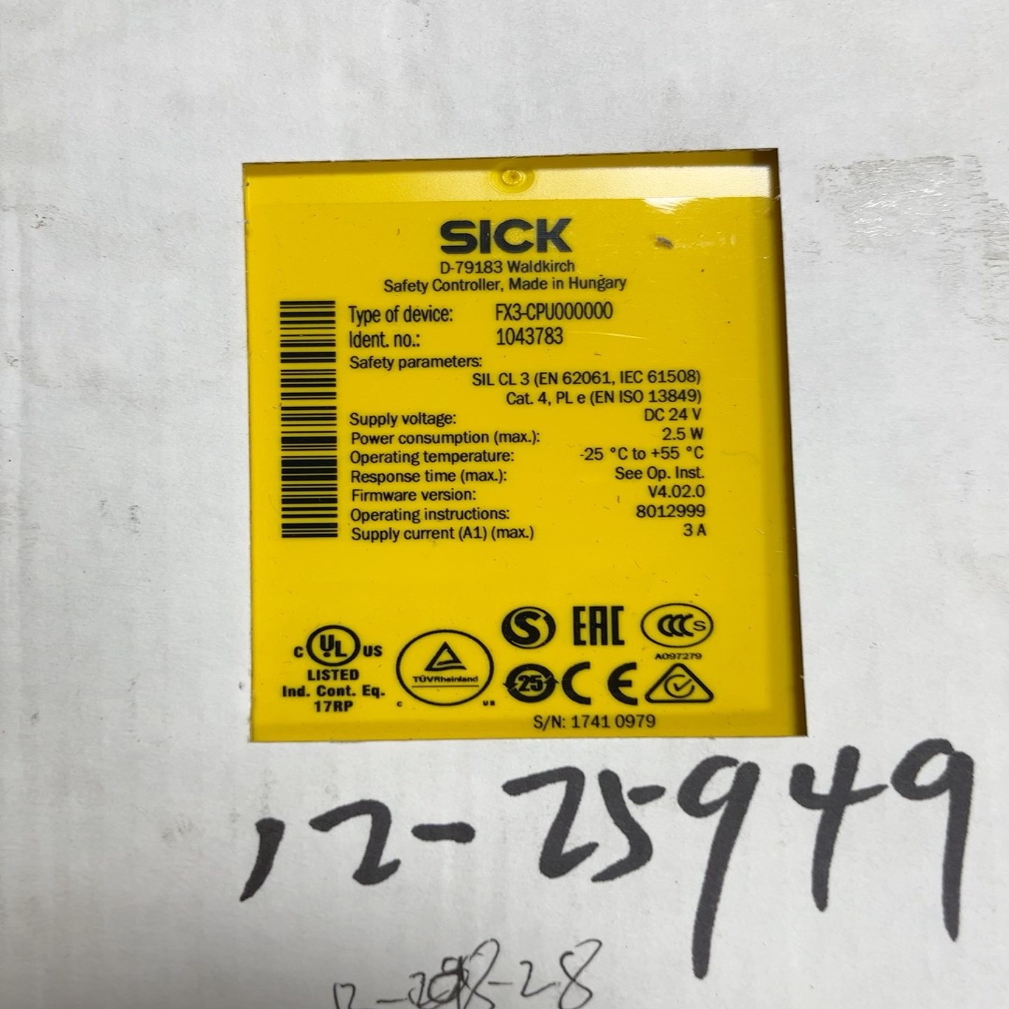 德国sick FX3-CPU000000 货号1043783（佳毅工控）