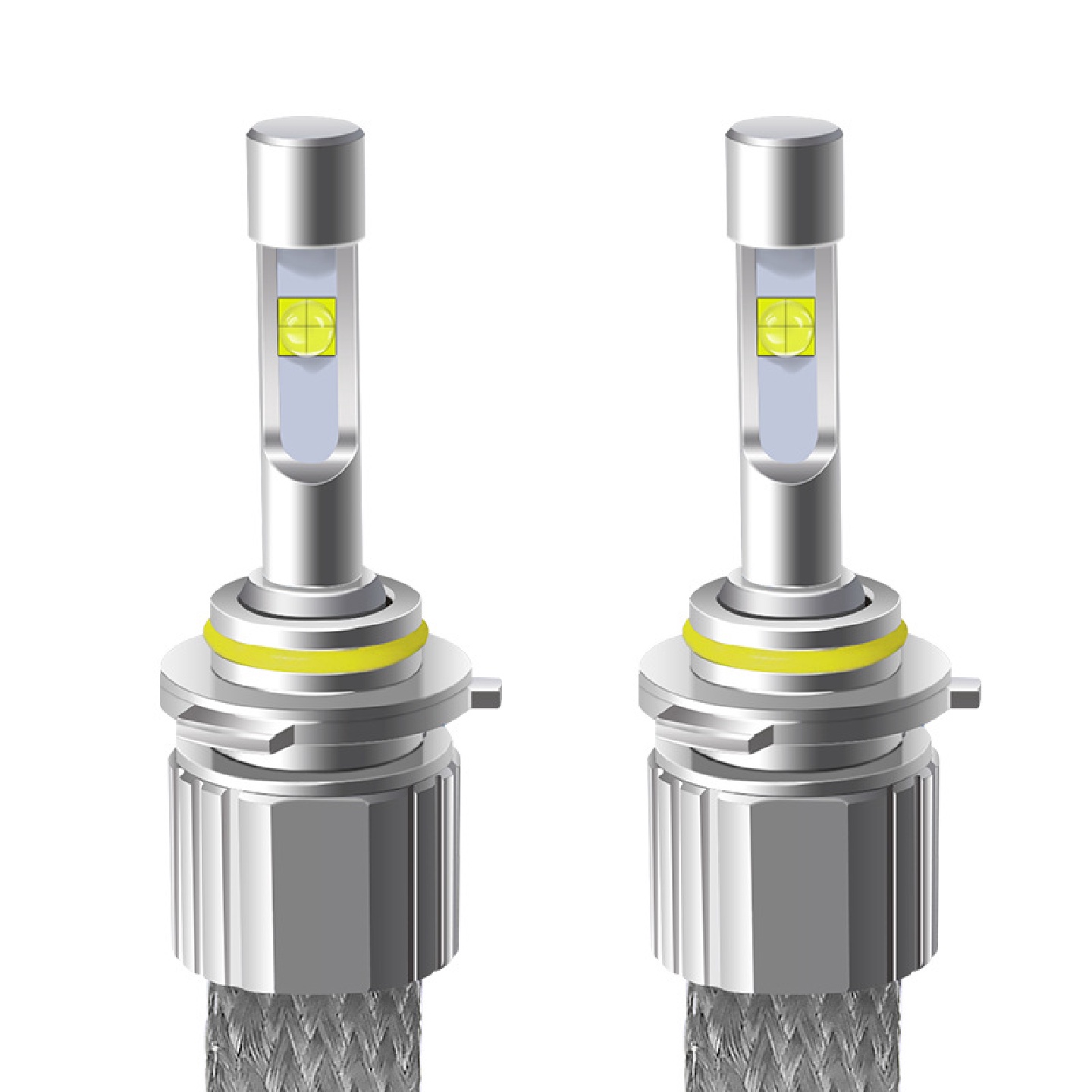 汽车LED大灯4300k带透镜XHP50科瑞灯珠编织带铝带散热超亮H4H7