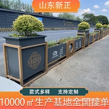 花箱不锈钢铝合金市政道路护栏组合花槽户外隔离带铁艺金属花箱
