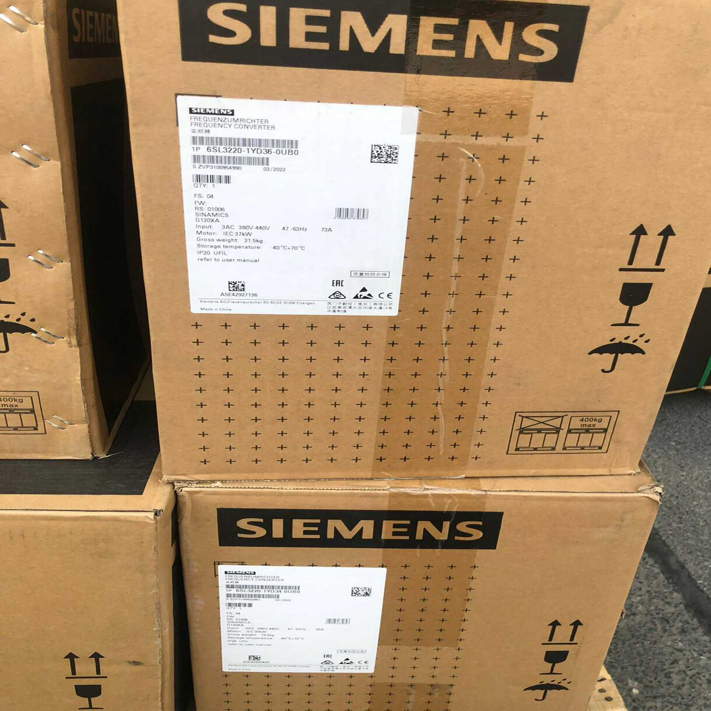 议价产品西门子变频器G120XA包装盒,卖的空盒子，及附件6SL32